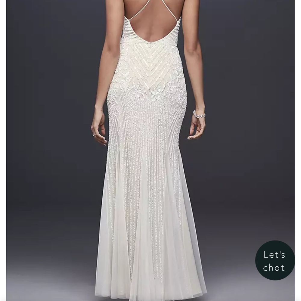 David’s Bridal Db Studio Beaded Sheath V Neck Dre… - image 8